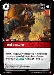 Yeti Brawler Unleashed Card List