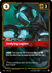 Undying Legion Unleashed Card List