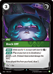 Back Off Unleashed Card List