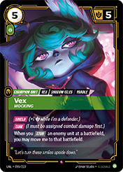 Vex - Mocking Unleashed Card List