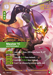 Master Yi - Unstoppable Unleashed Card List