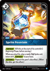 Sprite Fountain Unleashed Card List