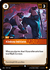 Kinkou Initiate Unleashed Card List