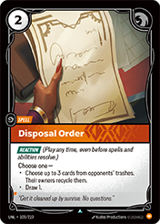 Disposal Order Unleashed Card List