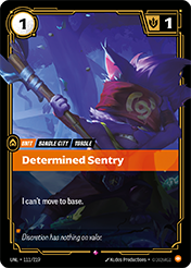 Determined Sentry Unleashed Card List