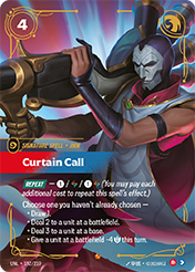 Curtain Call Unleashed Card List