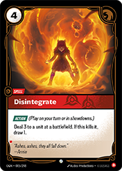 Disintegrate Origins Card List