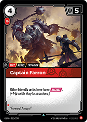 Captain Farron Origins Card List