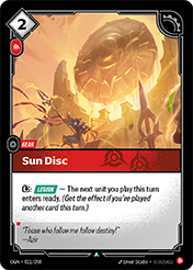 Sun Disc Origins Card List
