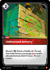 Unlicensed Armory Origins Card List