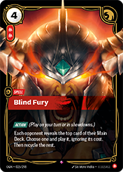 Blind Fury Origins Card List