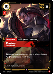 Darius, Trifarian Origins Card List