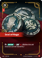 Seal of Rage Origins Card List