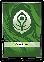 Calm Rune Origins Card List