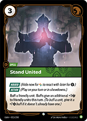 Stand United Origins Card List
