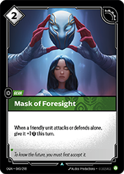 Mask of Foresight Origins Card List
