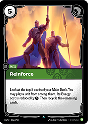 Reinforce Origins Card List