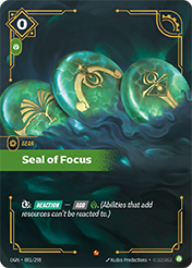 Seal of Focus Origins Card List