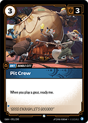 Pit Crew Origins Card List