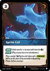Sprite Call Origins Card List