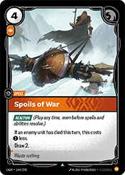 Spoils of War Origins Card List