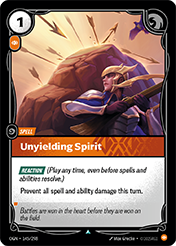 Unyielding Spirit Origins Card List