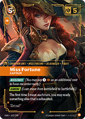 Miss Fortune, Captain Origins Card List