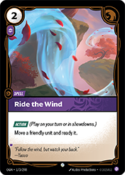 Ride the Wind Origins Card List
