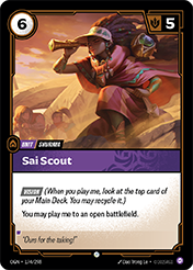 Sai Scout Origins Card List