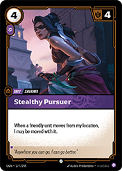Stealthy Pursuer Origins Card List
