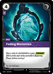 Fading Memories Origins Card List