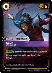 Kayn, Unleashed Origins Card List