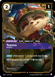 Teemo, Scout Origins Card List