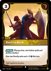 Back to Back Origins Card List