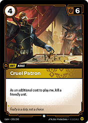 Cruel Patron Origins Card List