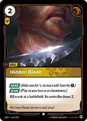 Hidden Blade Origins Card List