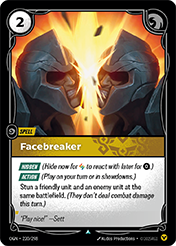 Facebreaker Origins Card List