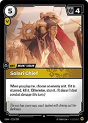 Solari Chief Origins Card List