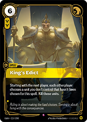 King's Edict Origins Card List