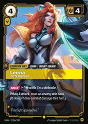 Leona, Determined - Alt Art Origins Card List