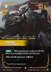 Darius, Executioner - Alt Art Origins Card List