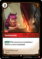Incinerate Origins - Proving Grounds Card List