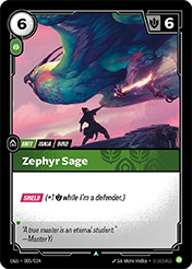 Zephyr Sage Origins - Proving Grounds Card List