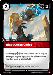 Blast Corps Cadet Spiritforged Card List