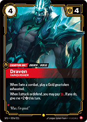 Draven, Vanquisher - Alt Art Spiritforged Card List