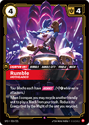 Rumble, Hotheaded Spiritforged Card List