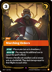Marching Orders Spiritforged Card List