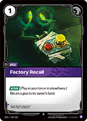 Factory Recall Spiritforged Card List