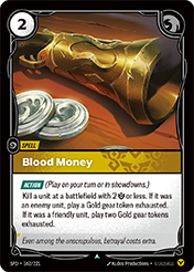 Blood Money Spiritforged Card List