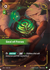 Seal of Focus Spiritforged Card List